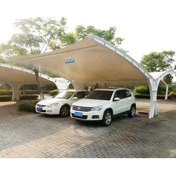 ПВДФ/ПТФЕ Окончание паруса Стальная конструкция 10x20 Металлический гаражный навес