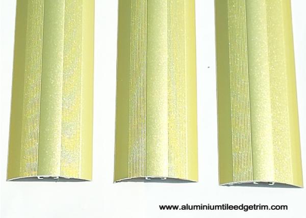 Luxury Sand Gold Aluminium Floor Trims / Metal Floor Transitions Curved Shaped