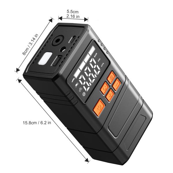 Compresor de aire de 6000 mAh, 150 PSI, bomba de aire inalámbrica, inflador de neumáticos con cilindro súper de 22 mm y batería potente para neumáticos de coche