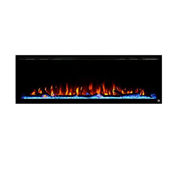 Electric 1500w 50 Decorative 15 Colors Flame Wall Mounted Recessed LED Fireplaces Heater