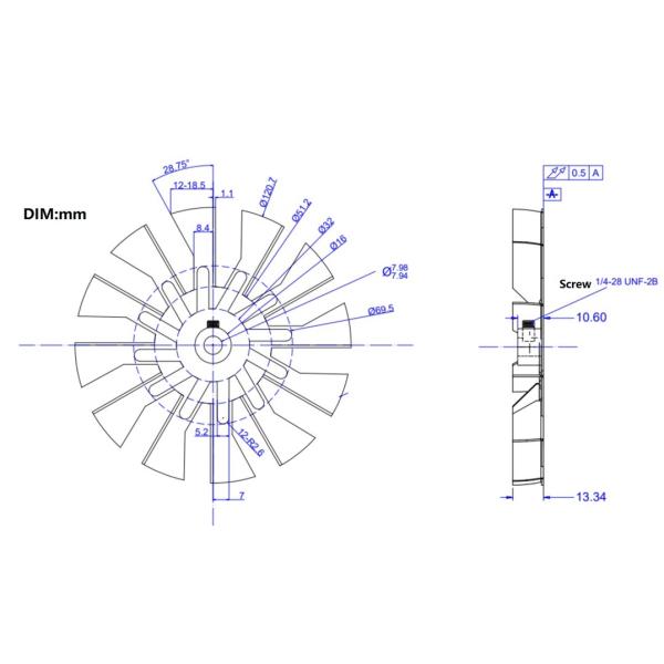 120mm 12 Blades Fan For Roasting /Oven Fireplace/Pellet Stove High-Temperature Resistant