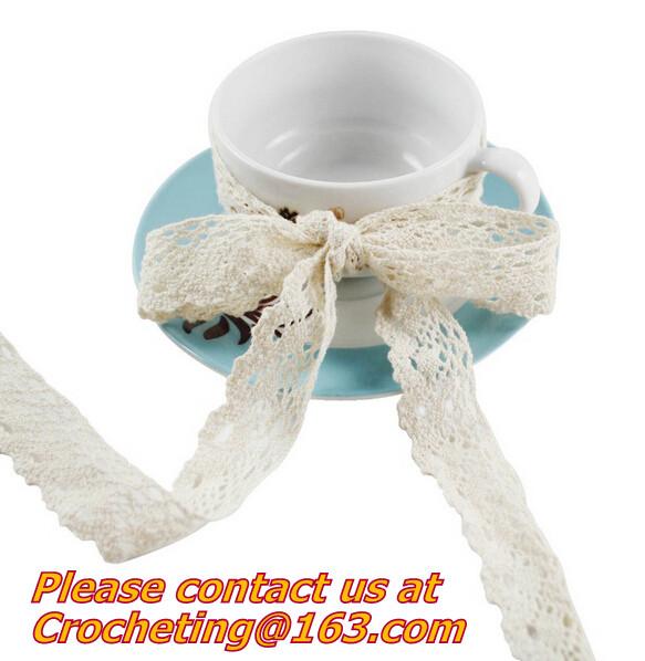 Ivory 2.5cm Width Vintage Style Cotton Crochet Lace Edge Trim Ribbon Sewing Crafts Fabric