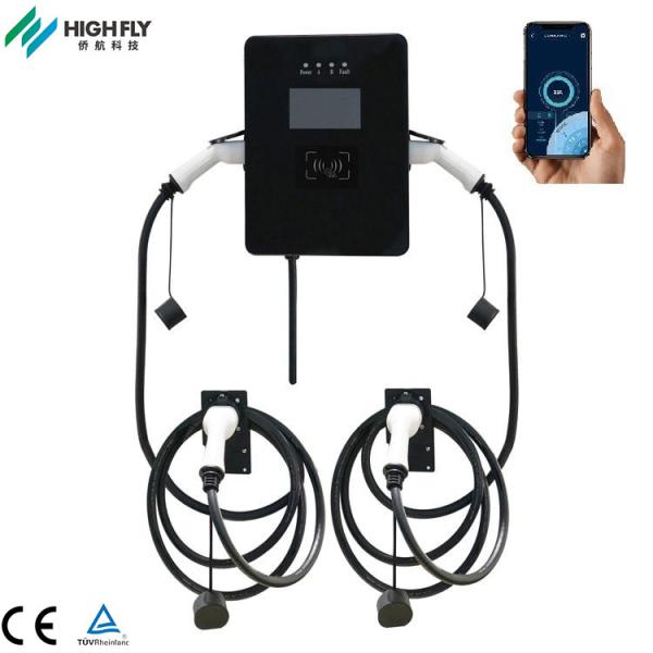 CE EV Fast Wall mounted AC Charging Station 22kw*2 Type 2