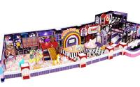 Aire de jeux intérieure sur le thème de la lumière violette et colorée pour enfants