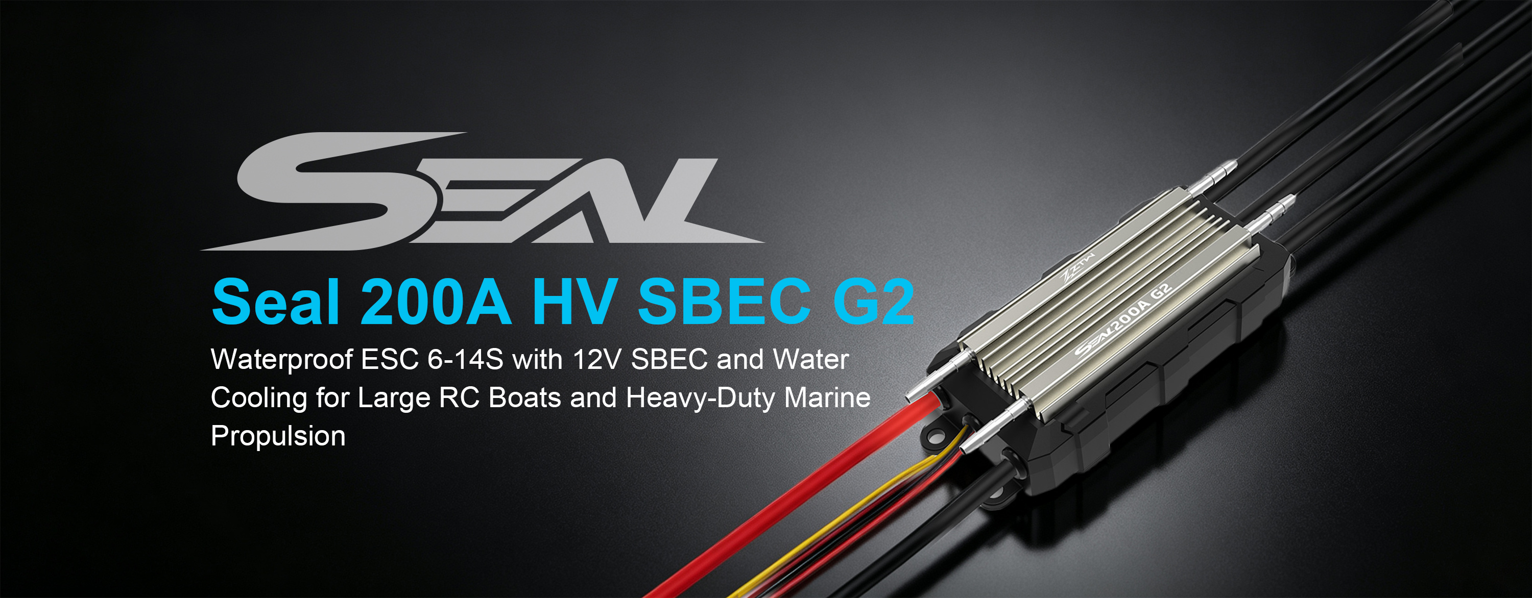HV G2 ZTW Seal 200a ESC 6S-14S ESC With 12V SBEC For Heavy Duty Marine Propulsion