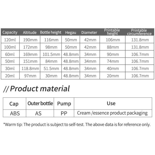 15ml 30ml 50ml White Airless Pump Bottle with Sliver Pumb AS Vacuum Cosmetic Lotion Cream Bottles Packaging