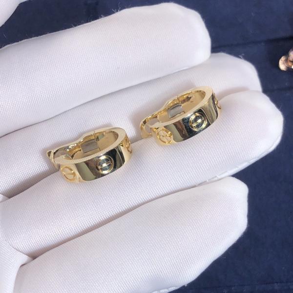 18k Gold Car Tier LOVE Earrings Full Set Gift Box With Certificate Width: 5.7 Mm