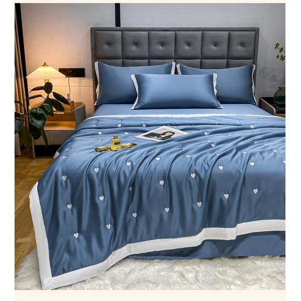 Hospital Customized Size Embroidered Tencel Four-Piece Set for Cooling Summer Nights