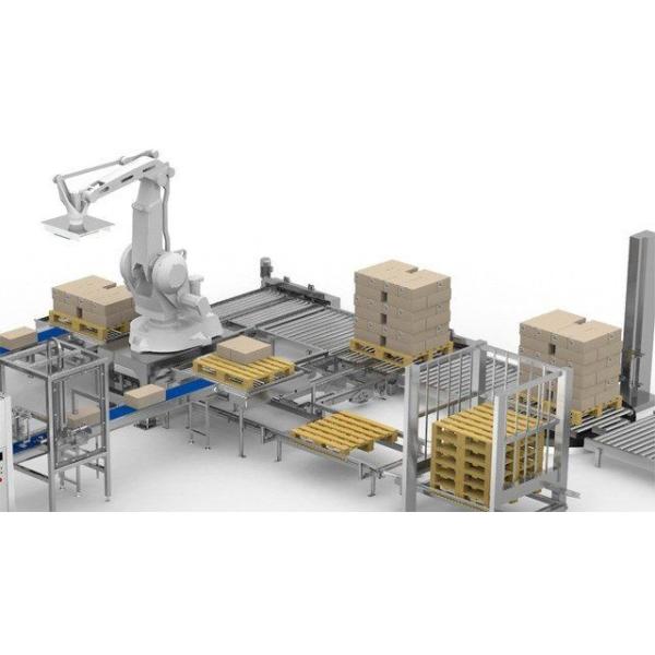 Flexible Robotic Palletizing System , Canned Food Industry Robotic Case Packer