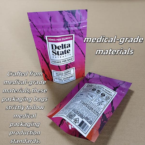 ISO-Certified Child-Resistant Pouch For Medicine Packaging Custom Logo Printing With Tear-Resistant.