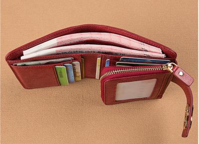 Purse lady short 2019 leather zipper folding card bag integrated fashion women's multi-function small wallet
