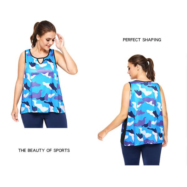 BSCI Sublimation Printed Women Plus Size Tank Top Sleeveless Yoga Tops