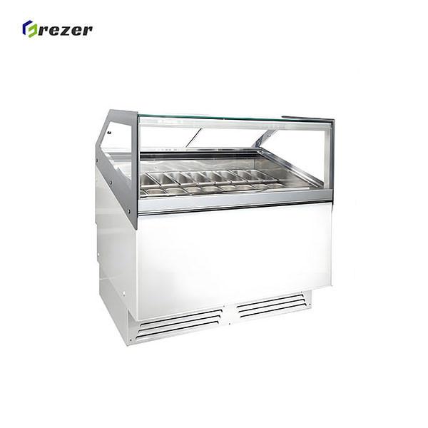 Auto Defrost Ice Cream Display Freezer 12 Pans / 16 Pans Ice Cream Freezer Case