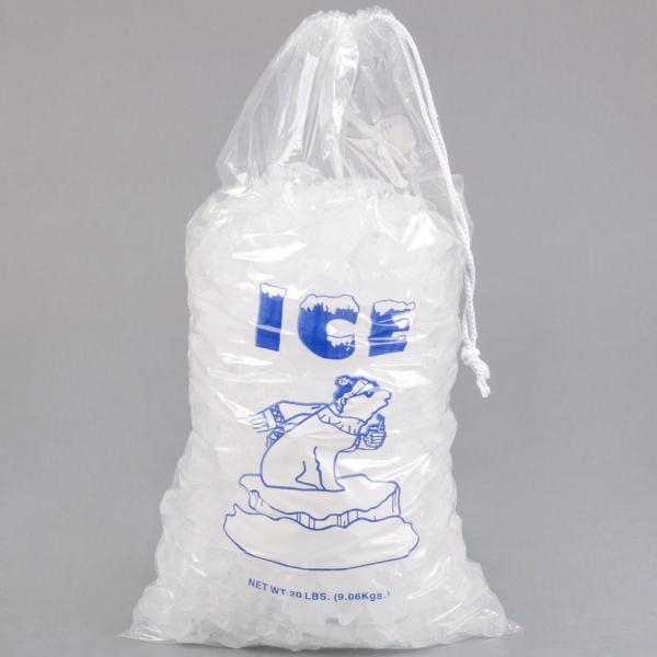 Многоразовая сумка хранения льда ясности 8lb 10lb 20lb PE с Drawstring