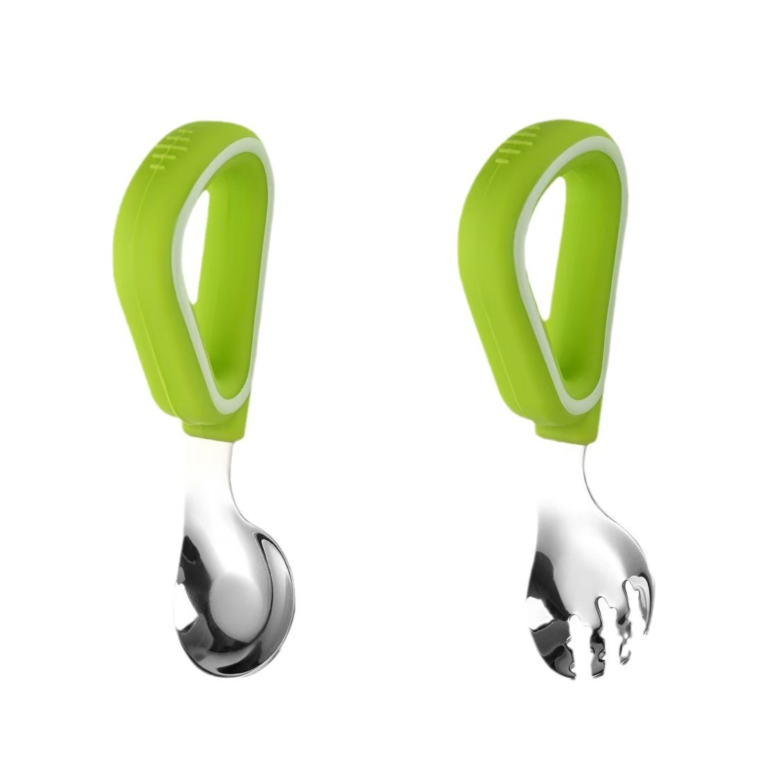 Children's Training Fork and Spoon Set, Cheese Baby Food Handle Spoon, BPA-Free Baby Feeding Utensils, Factory Direct Wholesale