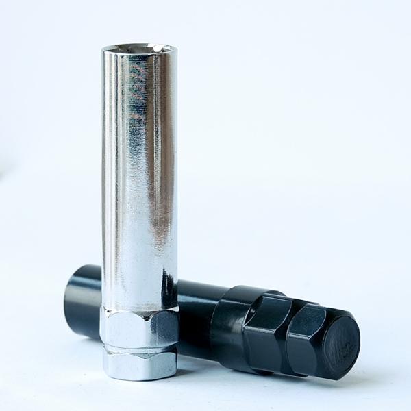 Noix de verrouillage de roue de sécurité automobile Noix anti-vol Hex 19/21 mm Hauteur 91 mm 89 mm Diamètre intérieur 17,6 mm Chrome Grade 10