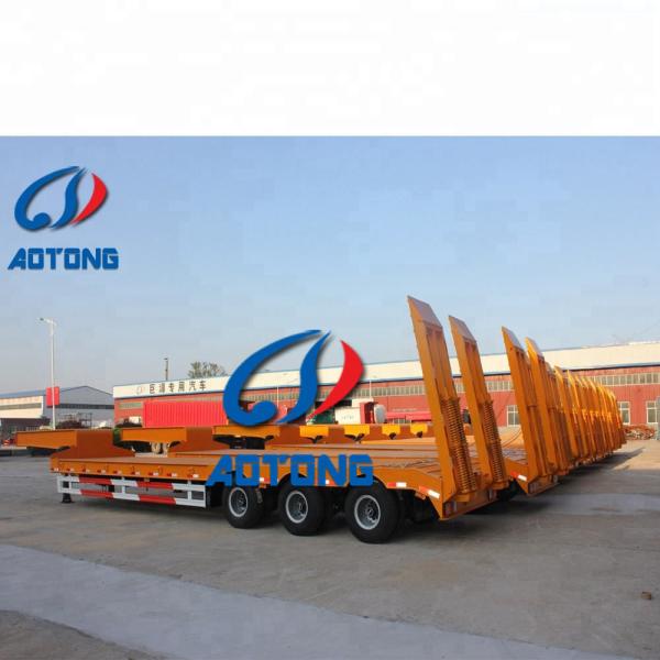 - 3 eixos Desmontável Lowbed Modular Lowboy Equipamento Semi-remolque com rampa hidráulica