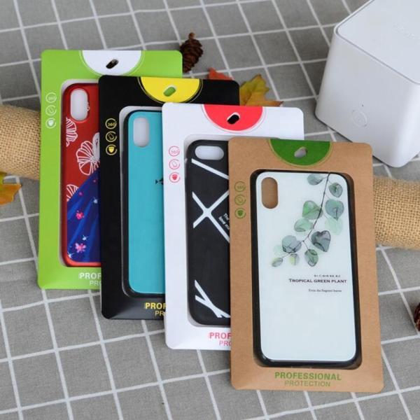 Art Kraft Paper Packaging / Cell Phone Case Packaging With PVC Window