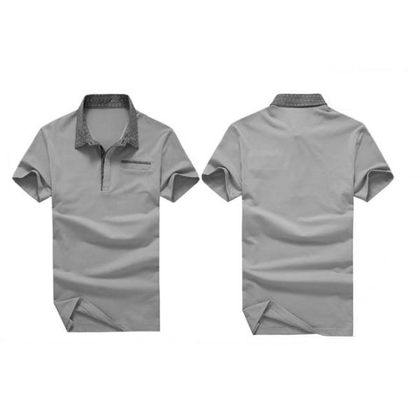 Short Sleeve Cotton Polo Shirts With 3D Pocket , Boys' Blue Polo Shirt