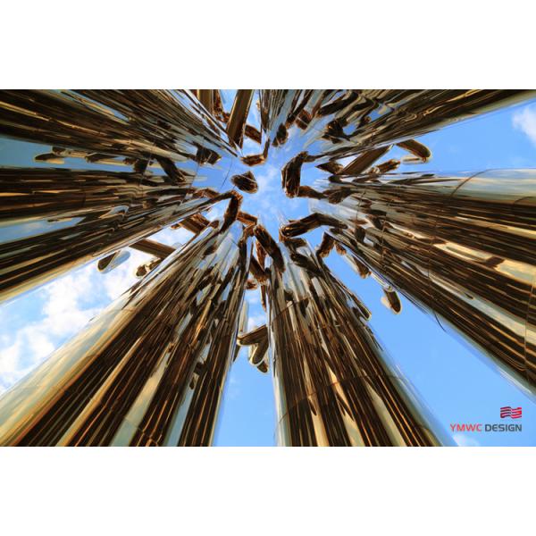 Large Stainless Steel Tree Sculpture Custom Urban Public Art for Square Customization