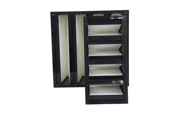 Hot Melt Gule Separated Commercial Hvac Filters , Plastic Frame V Form Filters