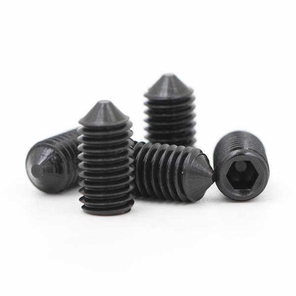 SGS Approved Grade 12.9 Black Zinc Steel Hexagon Socket Cone Point Set Screws for Secure Fastening