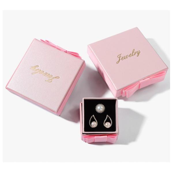 Luxury Rigid Paper Jewelry Boxes Black Cardboard Paper Necklace Packaging Box