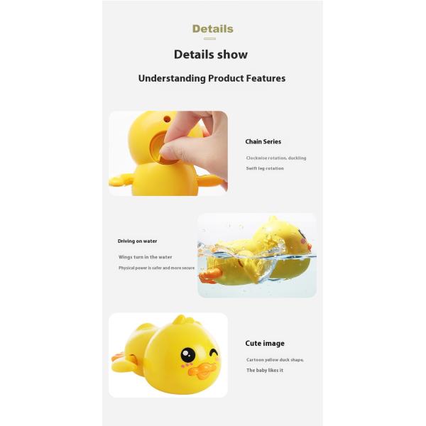 Yellow Duck Bath Toy for Toddlers Lovely Floating Bath Duck Mini Water Clockwork PVC Educational Swimming Toy Bathroom Children