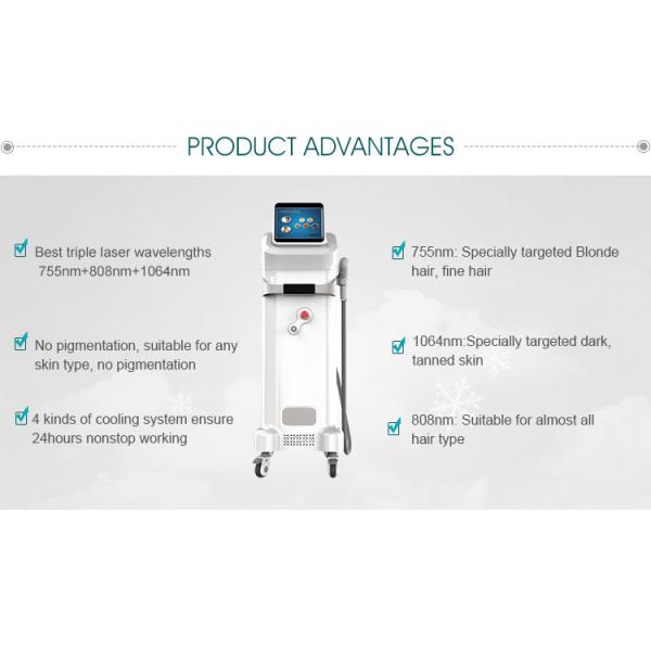 Professional 755 808 1064 808nm diode laser hair removal machine with CE approved
