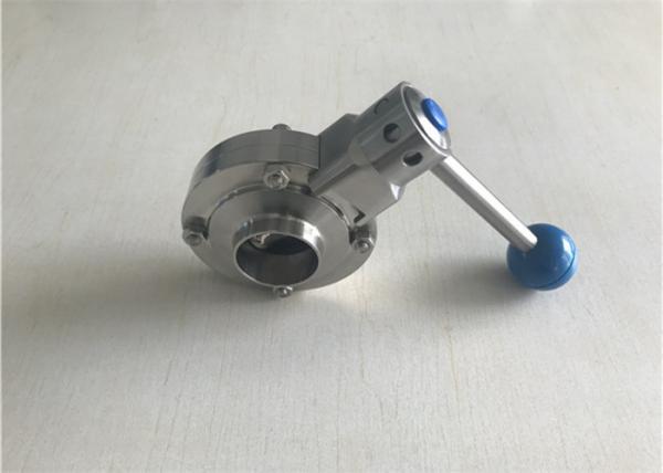 Pneumatic type Sanitary Butterfly Valve Stainless Steel 304 welded type connection