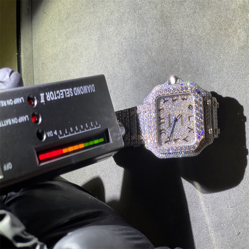 Дозор Cartier Сантос DEF Cartier Bussdown заморозил вне OEM дозора диаманта