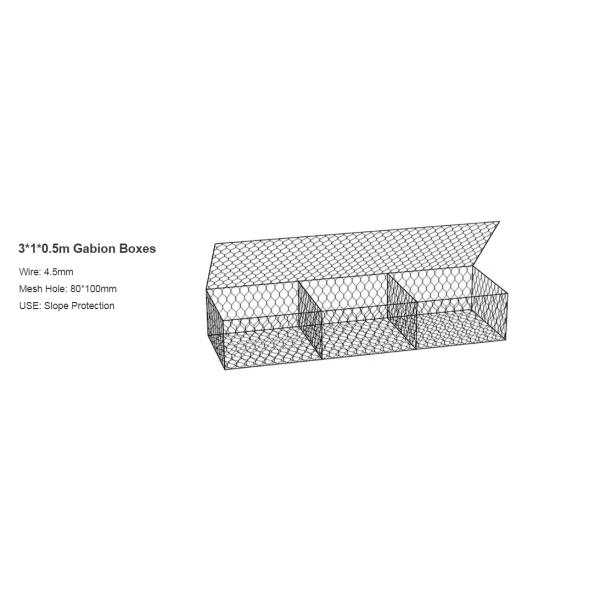 Тяжелое цинковое покрытие ПВК габионная коробка 2x1x0.5 м для повышения производительности