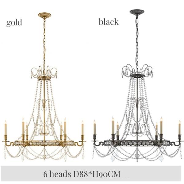Американский винтажный ожерелье свеча люстра вилла лофт квартира лестница свет