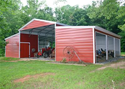 Durable Shade Steel Garage Buildings Pre Manufactured Carports Labor Saving