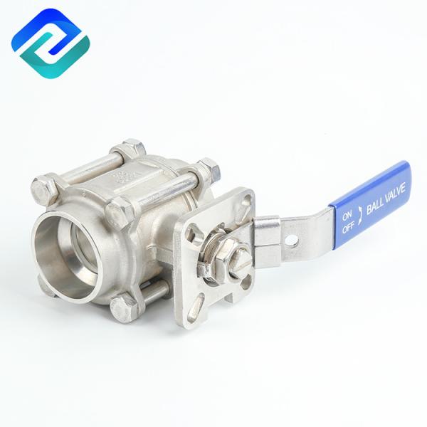 3 Piece Ball Valve Female Thread Mounting Pad ISO 5211 DN15