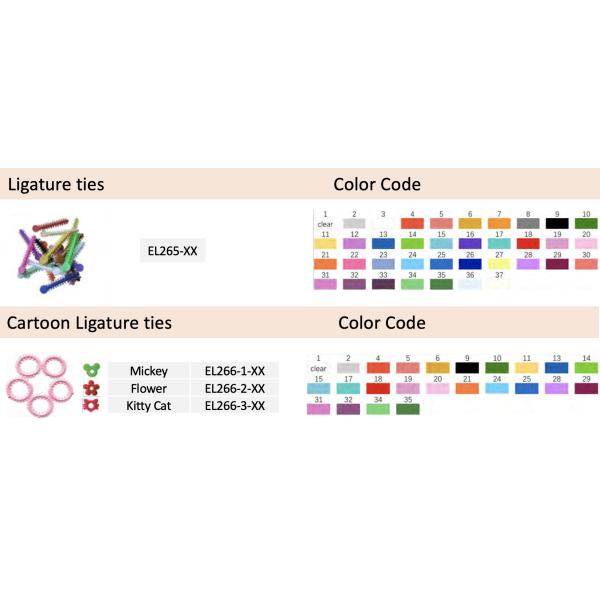 Various Color Cartoon Ligature Ties Orthodontic Elastic Bands