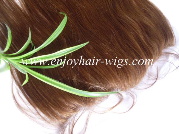 Peruvian virgin remy hair lace frontal 13''x4'' ,6# color straight  hair 10''-24''length