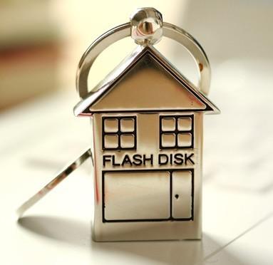 Kongst metal keychain house usb flash drive/metal usb thumb drive