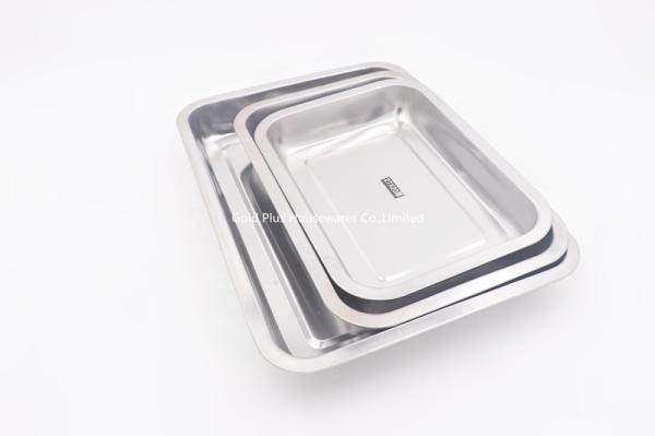 27*20cm Dinner dishes for snack stainless steel feeding serving flat tray camping dessert barbecue sets