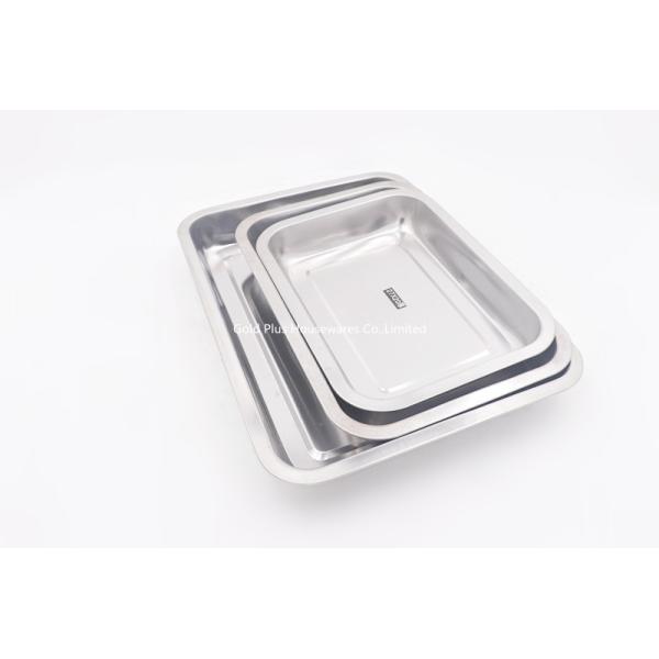 27*20cm Snack SS Feeding Flat Serving Tray Camping Dessert Barbecue Sets