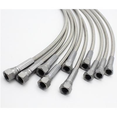 1/4 X 6ft 304 SS Wire Braided PTFE Hose With Female JIC Swivel Fittings