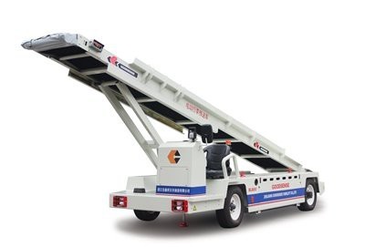 Lithium Battery Aircraft Conveyor Belt Loader With Exposal Warning Light And Folded Rail