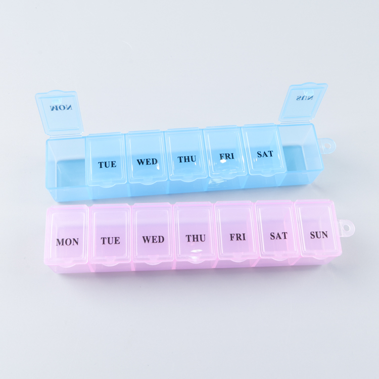 pill box Портативный органайзер для таблеток на 7 дней 7 Grid Blue Whtie Коробка для таблеток на 7 дней