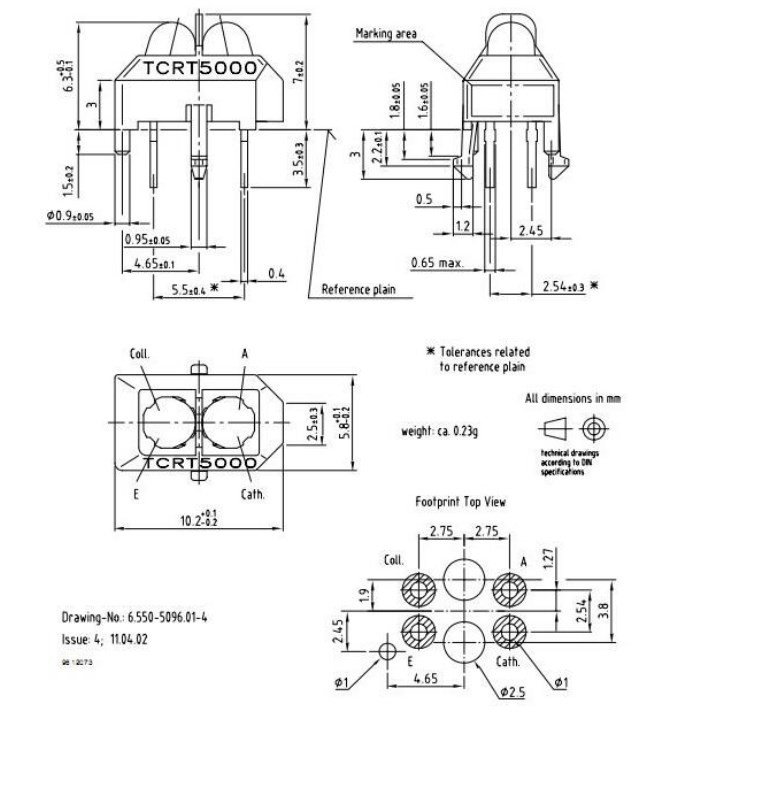 TCRT5000L TCRT5000 Светоотражающий оптический датчик Инфракрасный фотоэлектрический переключатель