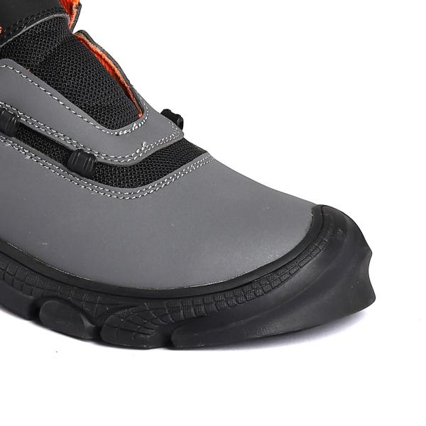 Chaussures de travail S3 Travail industriel Recommandé Haut en cuir en microfibre avec lunettes métalliques Bottes de sécurité