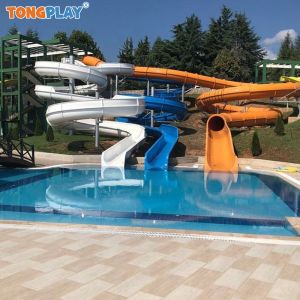 Outdoor Children Water Park Playground Adults Rides Water Play Fiberglass Slide