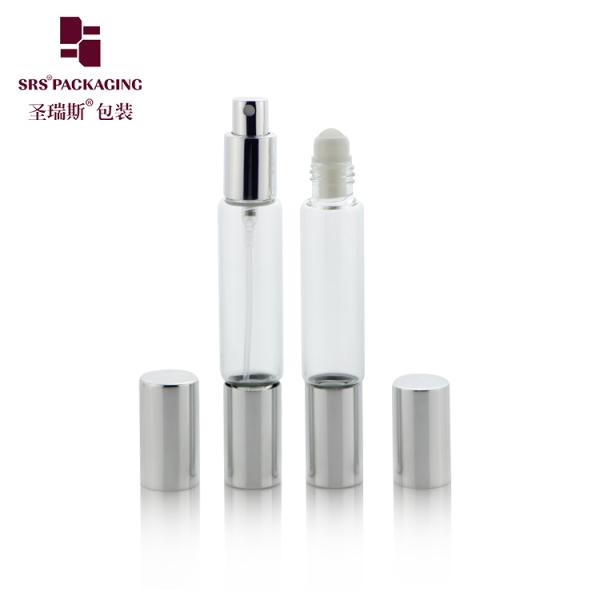 BLPD-10ml Gold Lid Empty Double Head Design Roller And Spray Bottle For Perfume