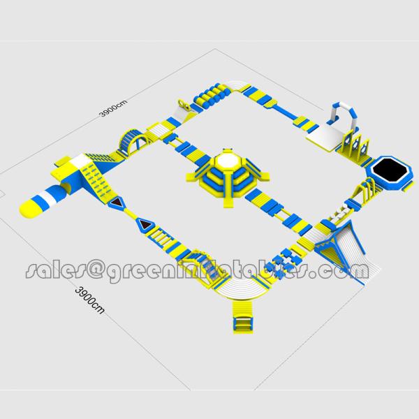 Eco Friendly Kids Inflatable Water Park , Inflatable Water Obstacle Course