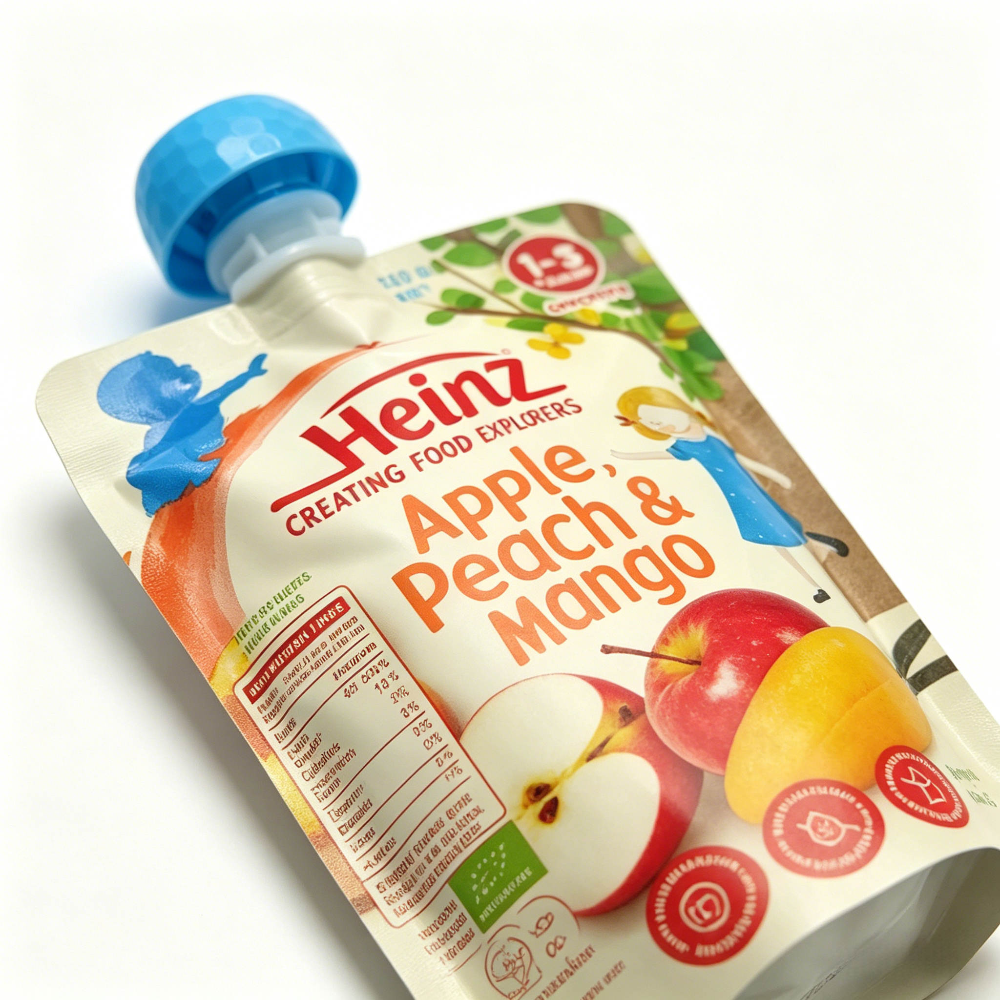 120g Toddler Fruit Puree Spout Pouch - BPA-Free Leak-Proof Stand-Up Bag for Apple Peach Mango Blends (1-3 Years)