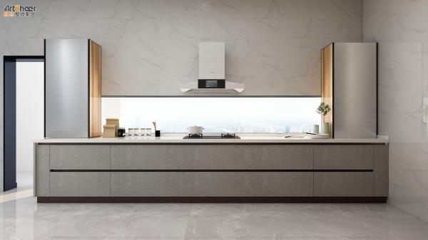 Conjunto completo de armários de cozinha de estilo moderno prontos para montagem para melhorias domésticas